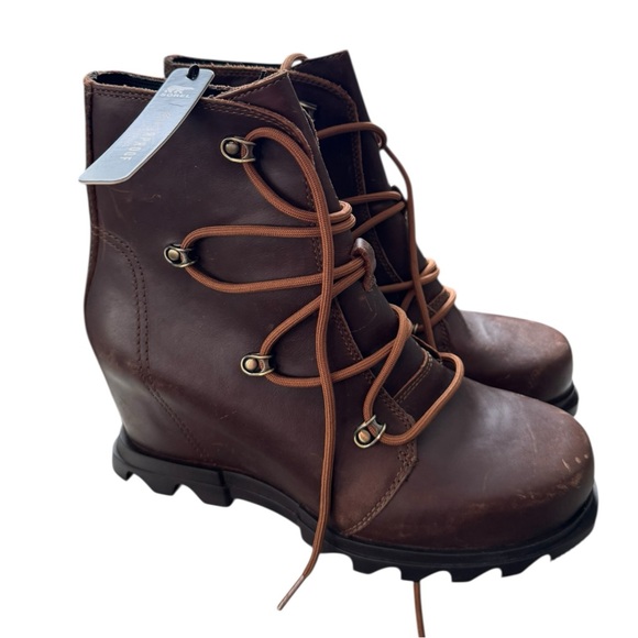 Sorel Shoes - Sorel Joan of Arctic Waterproof Wedge III Booties Leather 8.5